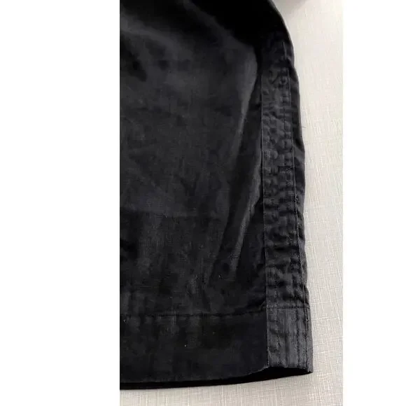 Quince Sz M Wide Leg Linen Pants Black Elastic Breezy Vacation Travel Relaxed - Picture 12 of 16